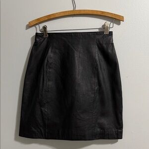 Vintage Wilson Black Leather Mini Skirt